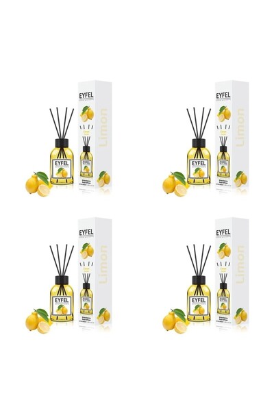 Eyfel Set 4x Odorizant de camera cu bete Eyfel, Lamaie, 120 ml