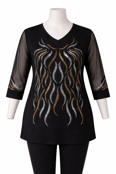 SOSA Μπλούζα plus size - Μαύρο - Κανονική εφαρμογή