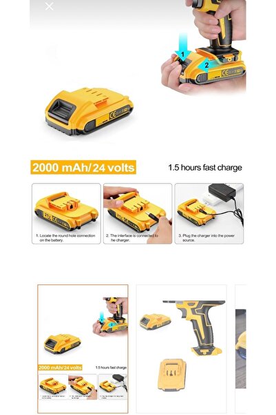 ABAZAR Matkap bataryası 12 -24 -36 volt uyunlu