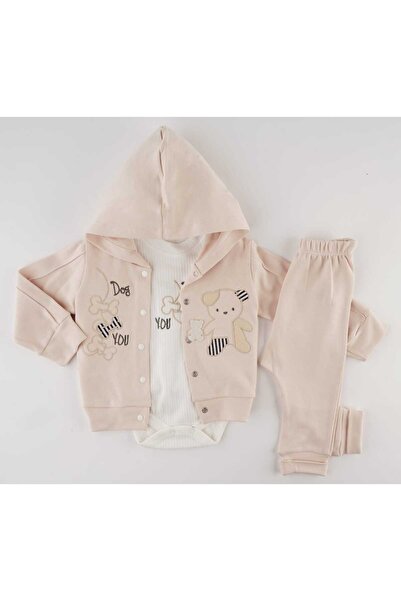 Hopy Kids 1019 embroidered 100% cotton baby boy 3-piece set 3-6-9 months comp...