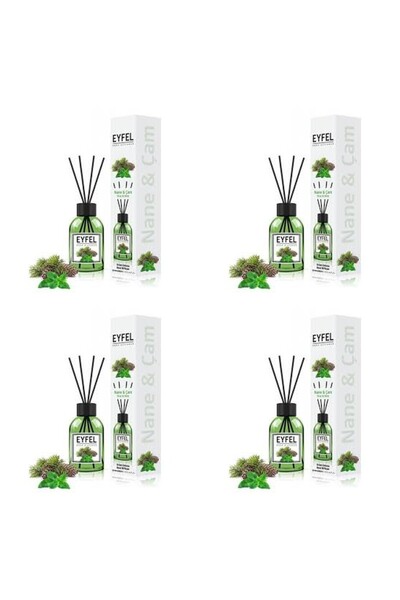 Eyfel Set 4x Odorizant de camera cu bete Eyfel, Pin si Menta, 120 ml