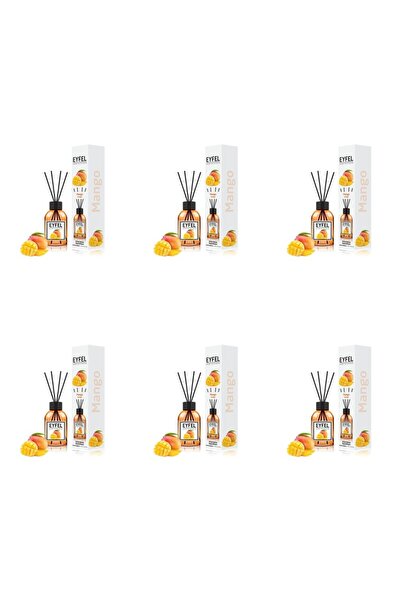 Eyfel Set 6x Odorizant de camera cu bete Eyfel, Mango, 120 ml