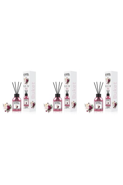 Eyfel Set 3x Odorizant de camera cu bete Eyfel, Bouquet, 120 ml