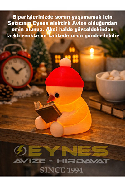 Eynes Aydınlatma Kardan adam kitap okuyan led mumlu ışıklı masa lambası yıl b...