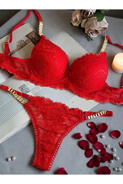 Lunary Σετ εσωρούχων - Κόκκινο - Απλό