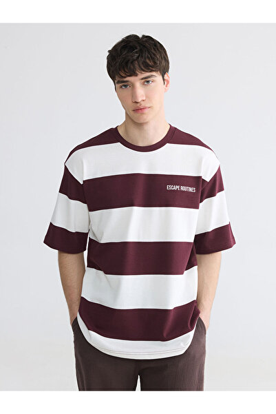 LC Waikiki RMZ GİYİM FARKİLYA Tricou cu dungi Zero Roba Collar pentru bărbați