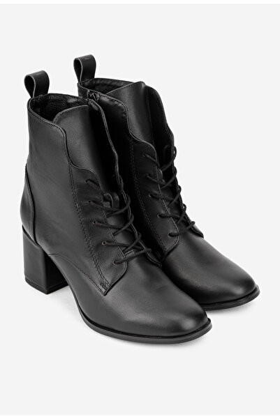 Dasha Botine dama negre din piele naturala