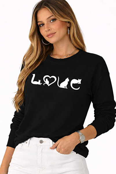 Trend Mixs Women's Printed Oversize Sweatshirt Crew Neck Long Sleeve Casual C...