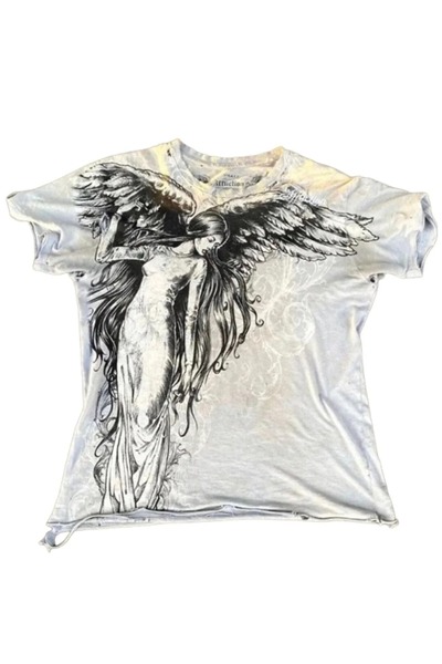LAND MODA Μαύρο μπλουζάκι Vintage Angel Affliction Cyber ​​Grunge Unisex
