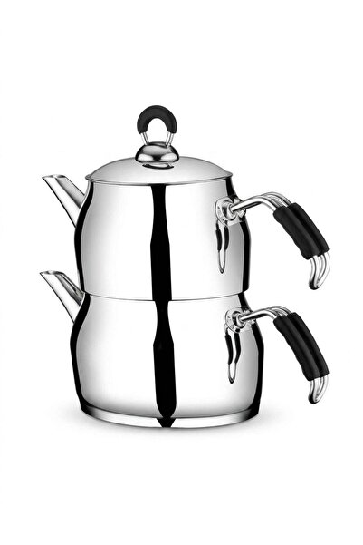 Altabi Paris Medium Size Steel Teapot Set with Metal Handles