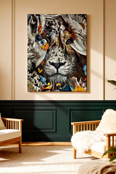ART NEST DEKOR MİTOLOJİK KAPLAN DESENLİ CANVAS TABLO