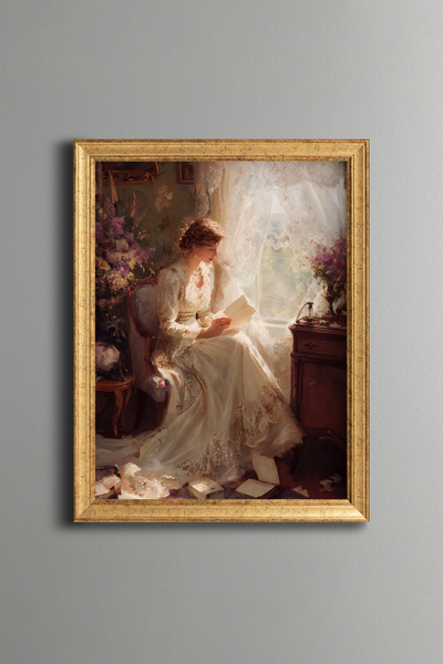 epiqart Daylight Reading – Vintage Patterned Frame – Slim Model