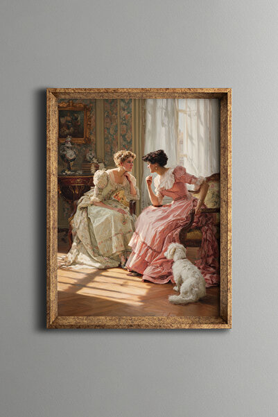 epiqart Salon Conversation Set – Vintage Patterned Frame – Slim Model
