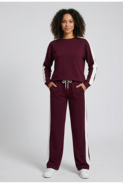 MAİMODA Women's Modal Tracksuit with White Side Stripes