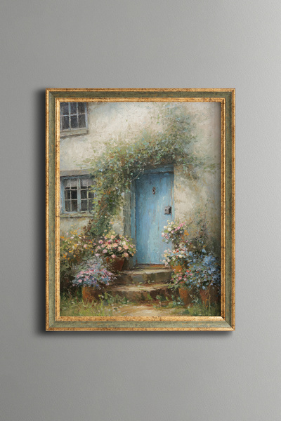epiqart Floral Garden Gate – Vintage Patterned Frame – Slim Model