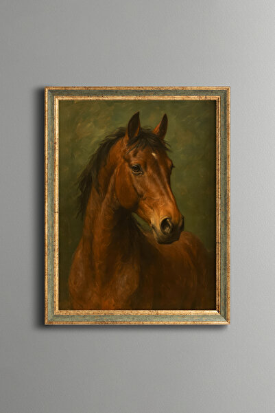 epiqart At Portresi – Vintage Desenli Çerçeve – İnce Model