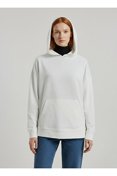 Neden Tekstil Γυναικείο φούτερ με λευκή κουκούλα σε oversized γραμμή