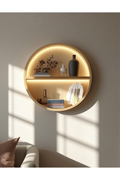 ABAS Modern Duvar Rafı-LED Aydınlatmalı