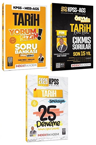 İndeks Akademi 2026 KPSS Tarih Yorum Sizin Soru Bankası + Çıkmış Sorular + 25...