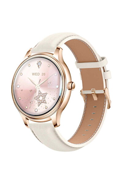 COLMI Smartwatch L28 (Auriu + curea din piele aurie)