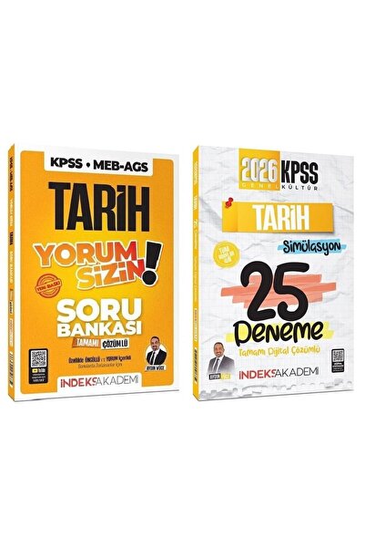 İndeks Akademi 2026 KPSS Tarih Yorum Sizin Soru Bankası + 25 Deneme 2 li Set ...