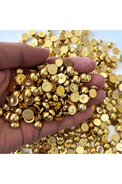 yiğit aksesuar Yarım Inci Boncuk ( 100 Adet ) Gold Renk 8 Mm