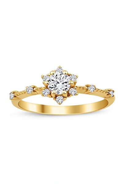 passion silver Pırlanta Modeli Vintage yüzük Gold Kaplama Kadın
