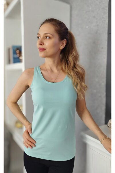 moda felinya KADIN ASKILI SU YEŞİLİ BODY ATLET