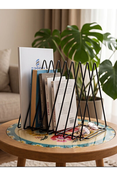 Metal Triangle 8 Compartment Magazine Library Multi-Purpose Organizer