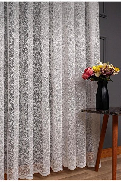 GROSTER SPOR Κουρτίνα από τούλι με σχέδιο άμμου, 1/3 συμπαγής πιέτα, υψηλής π...