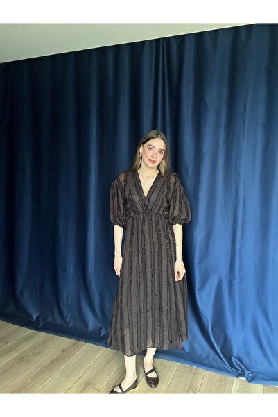 AÈC PRIVÈ Γυναικείο καλοκαιρινό κοντομάνικο μακρύ φόρεμα Lina-434