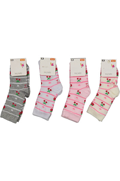 HEKİ Baby & Kid Cherry Pattern Girls' Socks (6 Pieces)