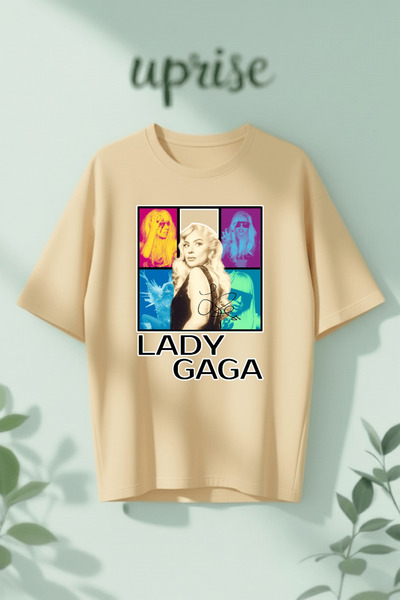 Vordevia Μπλουζάκι Lady Gaga με στάμπα από βαμβάκι σε μεγάλο μέγεθος