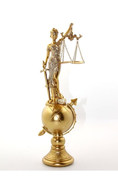 TTT Polyester Justice Figurine on World Globe Model 2