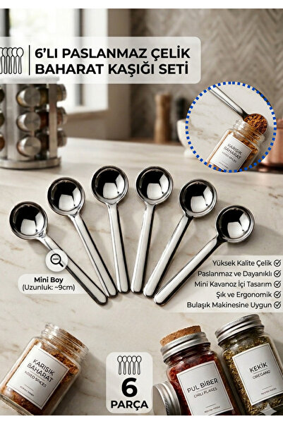 Luxury Stainless Steel Spoon Set of 6 - Mini Size Jar Spoon