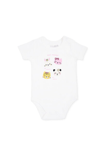 ebebek Hello Baby HelloBaby Kız Bebek Body Hayvan Baskılı Çıtçıtlı Zarf Yaka ...
