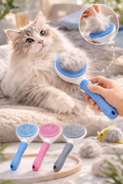 HAYHAYPETSHOP Basmalı Tüy Toplama Tarağı Kedi Köpek Tüy Temizleme Fırçası Tek...