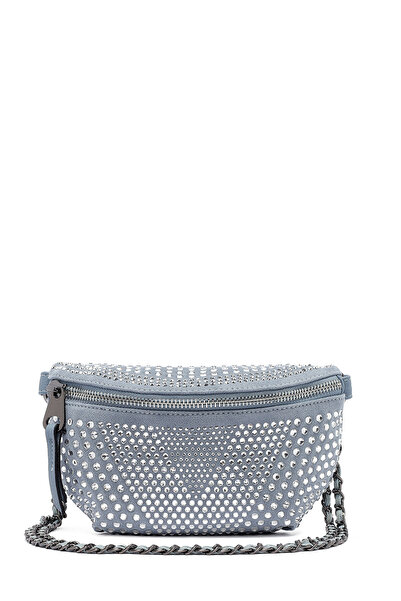 Derimod Γυναικεία τσάντα χιαστί με μπλε λουράκι αλυσίδας 26PBD2400TS