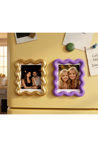 Dekor atolyem Instax & Polaroid Uyumlu Magnet Fotoğraf Çerçevesi – Dalgalı Ta...