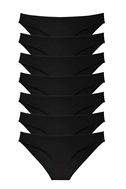 Generic Brand 7 Pieces Super Eco Set Lycra Women's Slip Panties Black