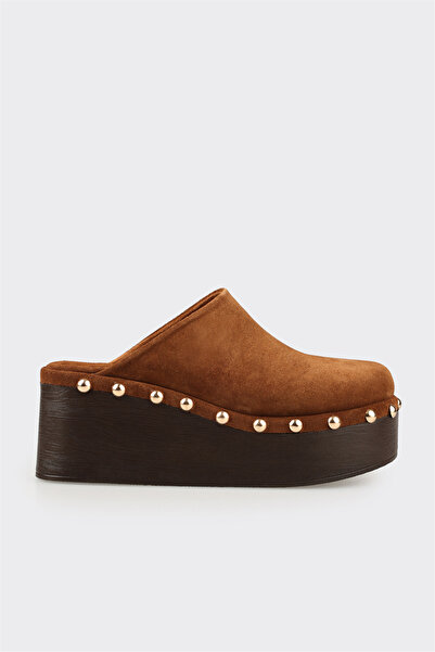 Elle Shoes Naturel Deri Kadın Terlik