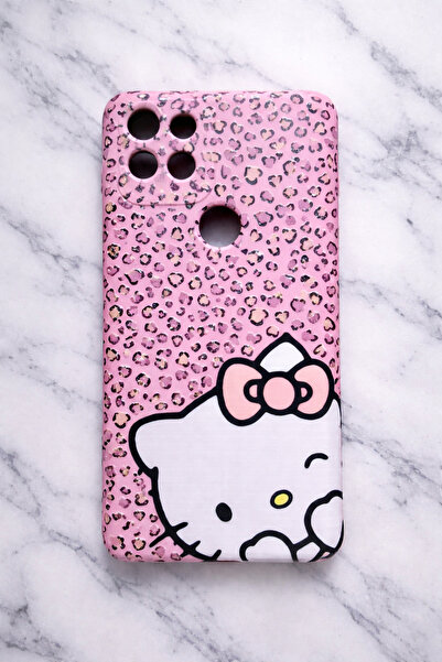 OVADA Redmi 9C/10A Uyumlu Hello Leopar Desenli Silikon Telefon Kılıfı