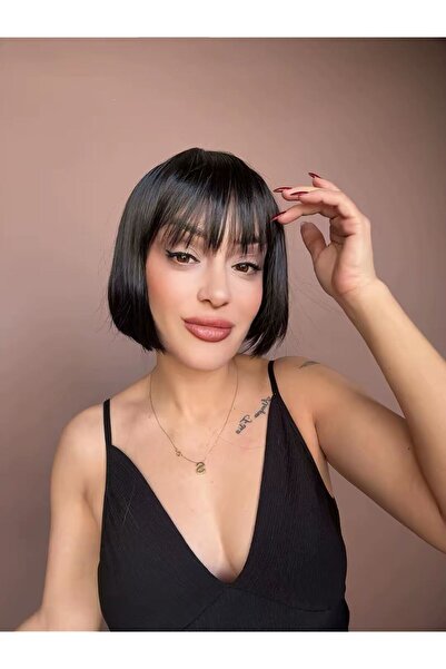 Suzan Peruk Medikal Gerçek Saç Dokusunda Fiber Peruk-Ense kısmı başa göre aya...