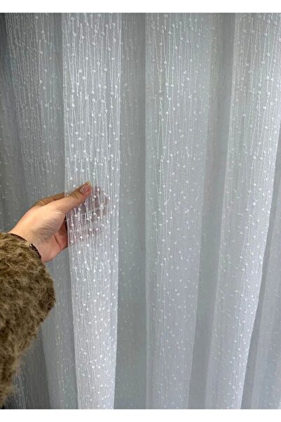 GROSTER SPOR Κουρτίνα από τούλι με σχέδιο κουκκίδων, 1/3 συμπίεσης πιέτας, υψ...