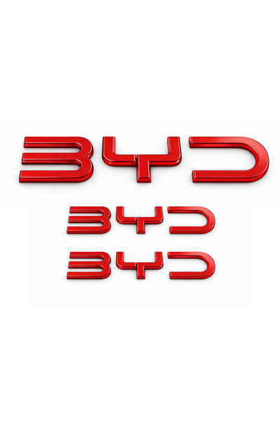 EDEXPORT مجموعة شعارات BYD مكونة من 3 قطع لحروف صندوق السيارة باللون الكروم و...