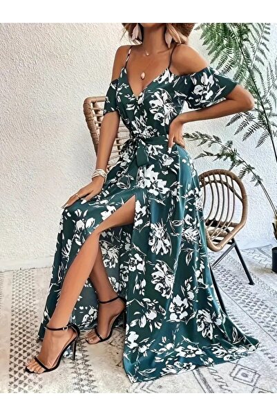 DRESSIFY WOMEN’S FASHION Γυναικείο φόρεμα με κοντό μανίκι, διπλό γιακά, σχισμ...