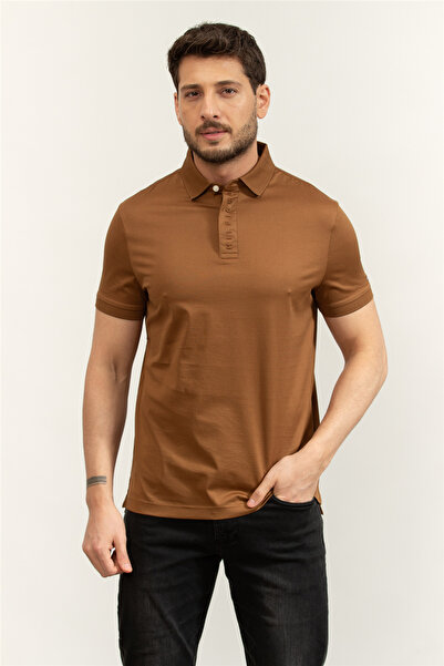 Tommy Hilfiger Hidden Placket Detail Reg Polo Erkek Polo Yaka T-Shirt Kiremit