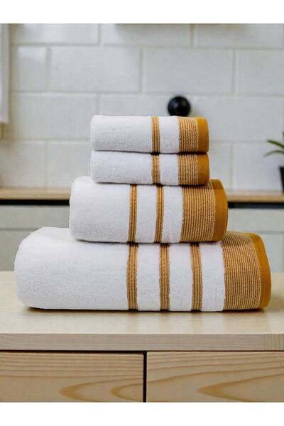 Baltic Linen طقم مناشف إليسيان من 4 قطع، 550 جرام لكل متر مربع، قطن ناعم وماص...