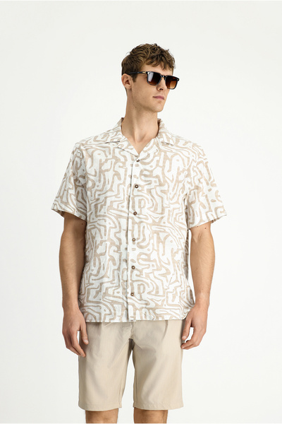Kiğılı Short Sleeve Regular Fit Cotton Sports Printed Shirt