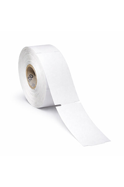 100 mm x 38 mm Beyaz - Çentikli Karton Etiket Fiyat Raf Etiketi 350 sarım 2 adet